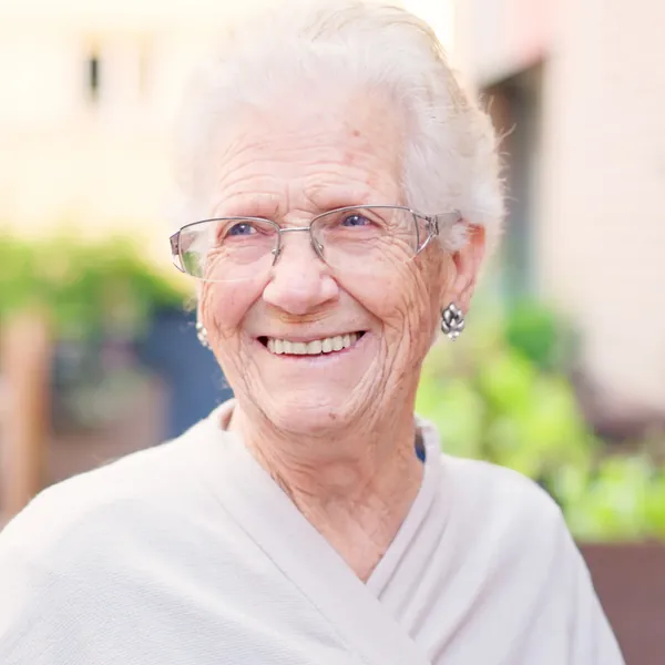 Smiling senior woman outdoors