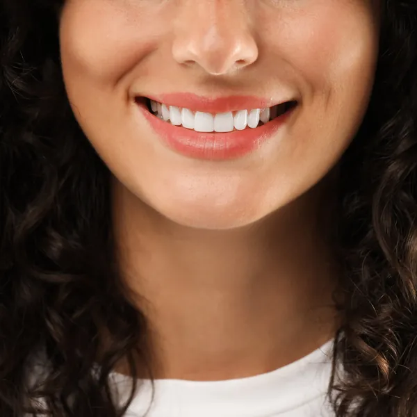 Close-up of a natural, bright smile